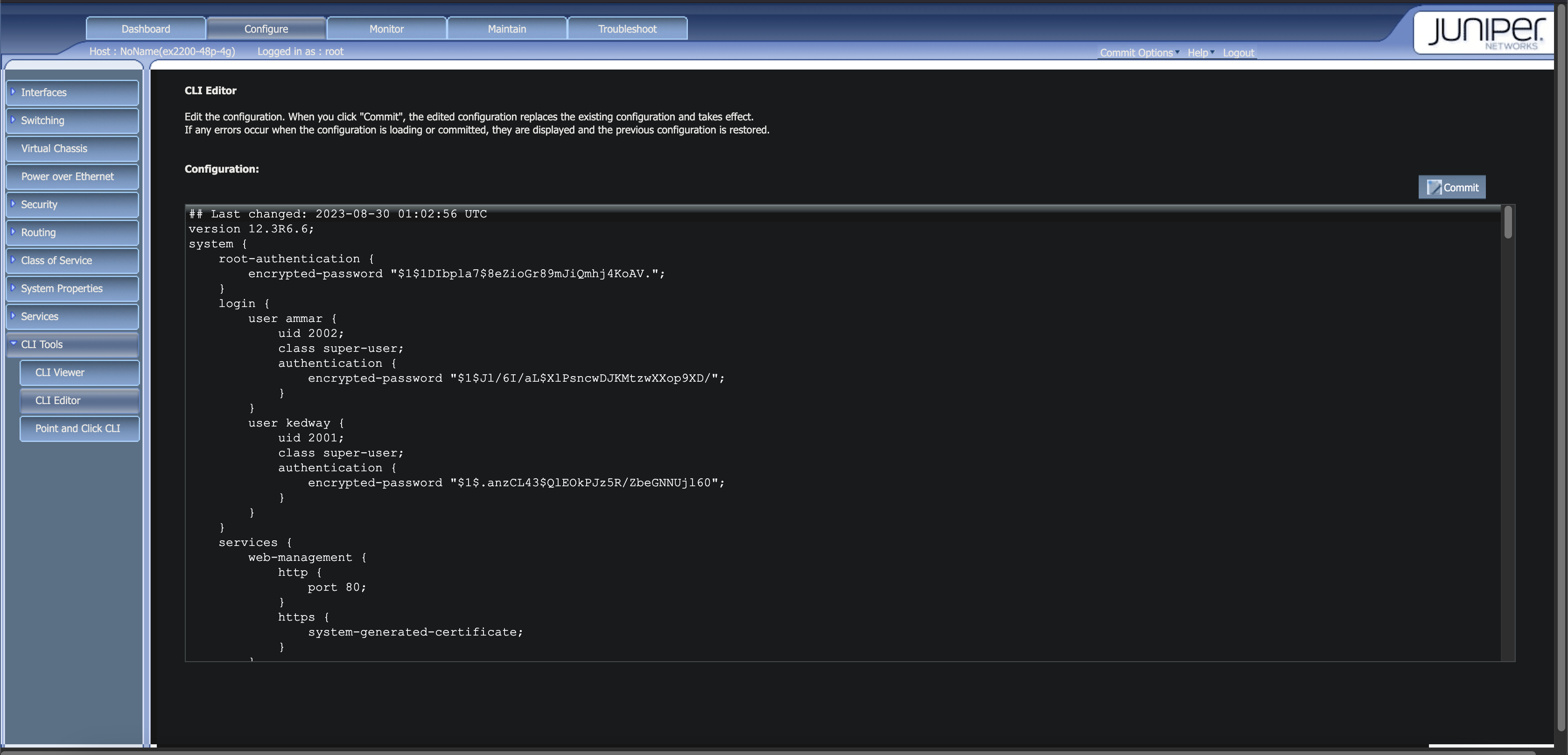JunOS WebConfig