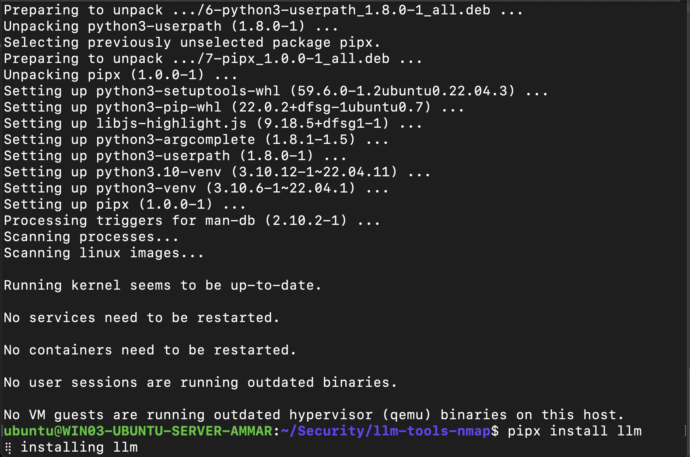 installing llm package