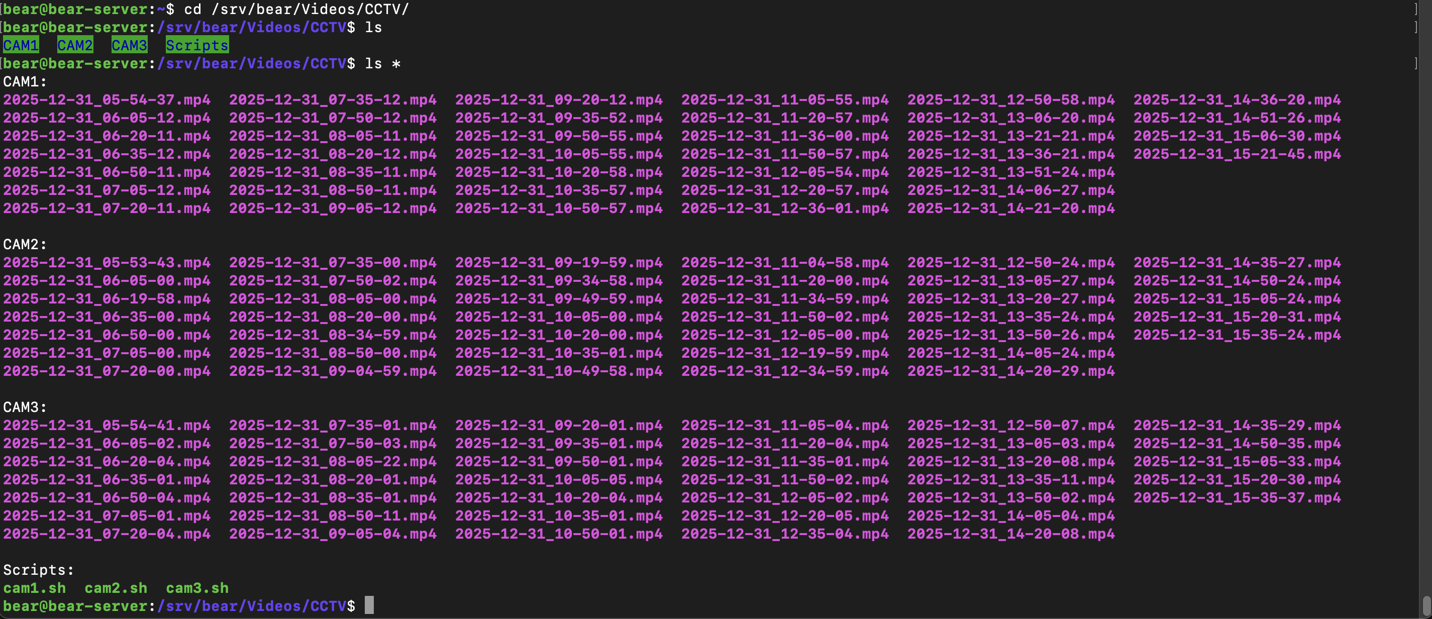Recordings in local server