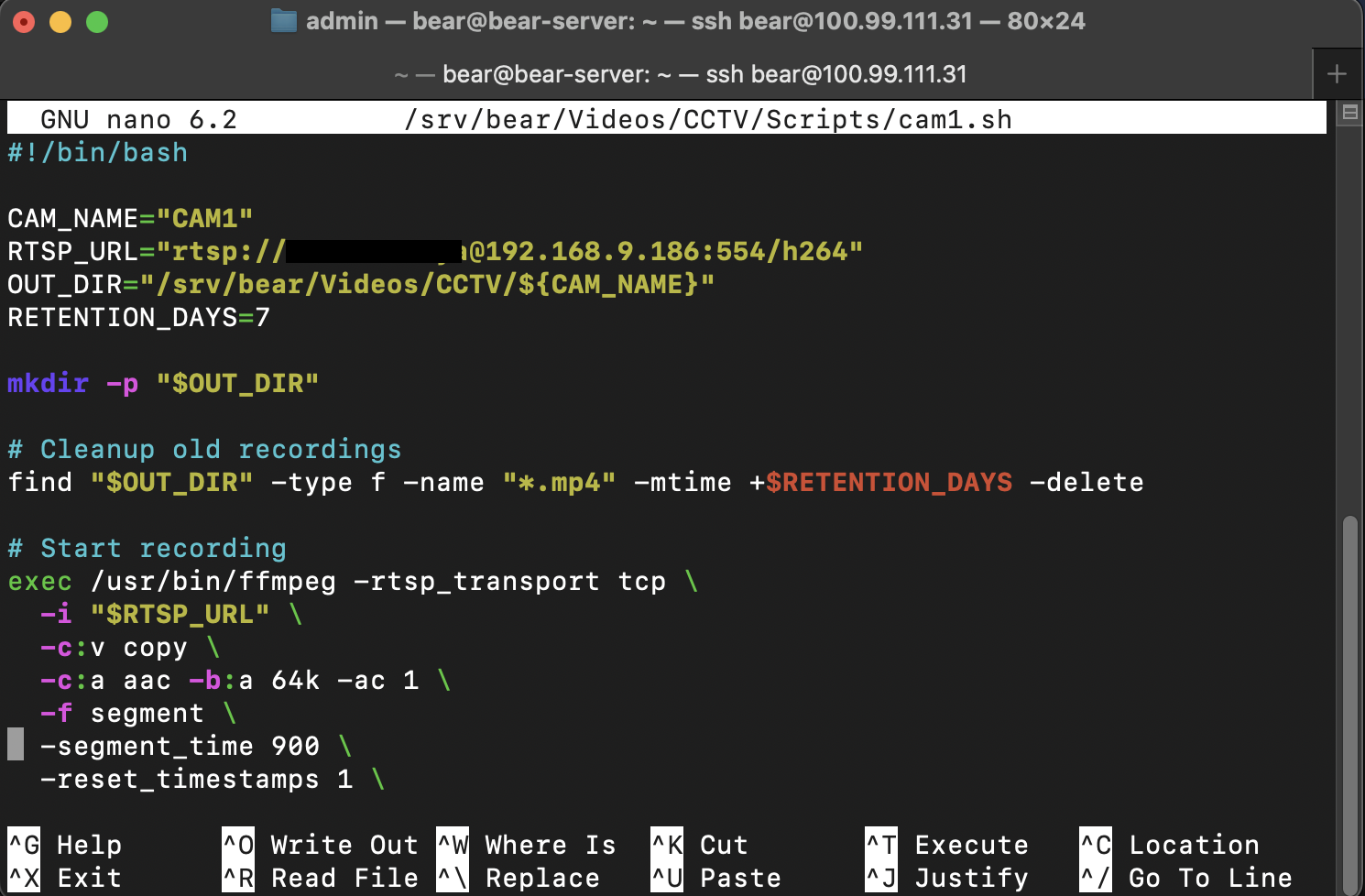 Finalized script with cleaning up of recordings surpassing 7 days