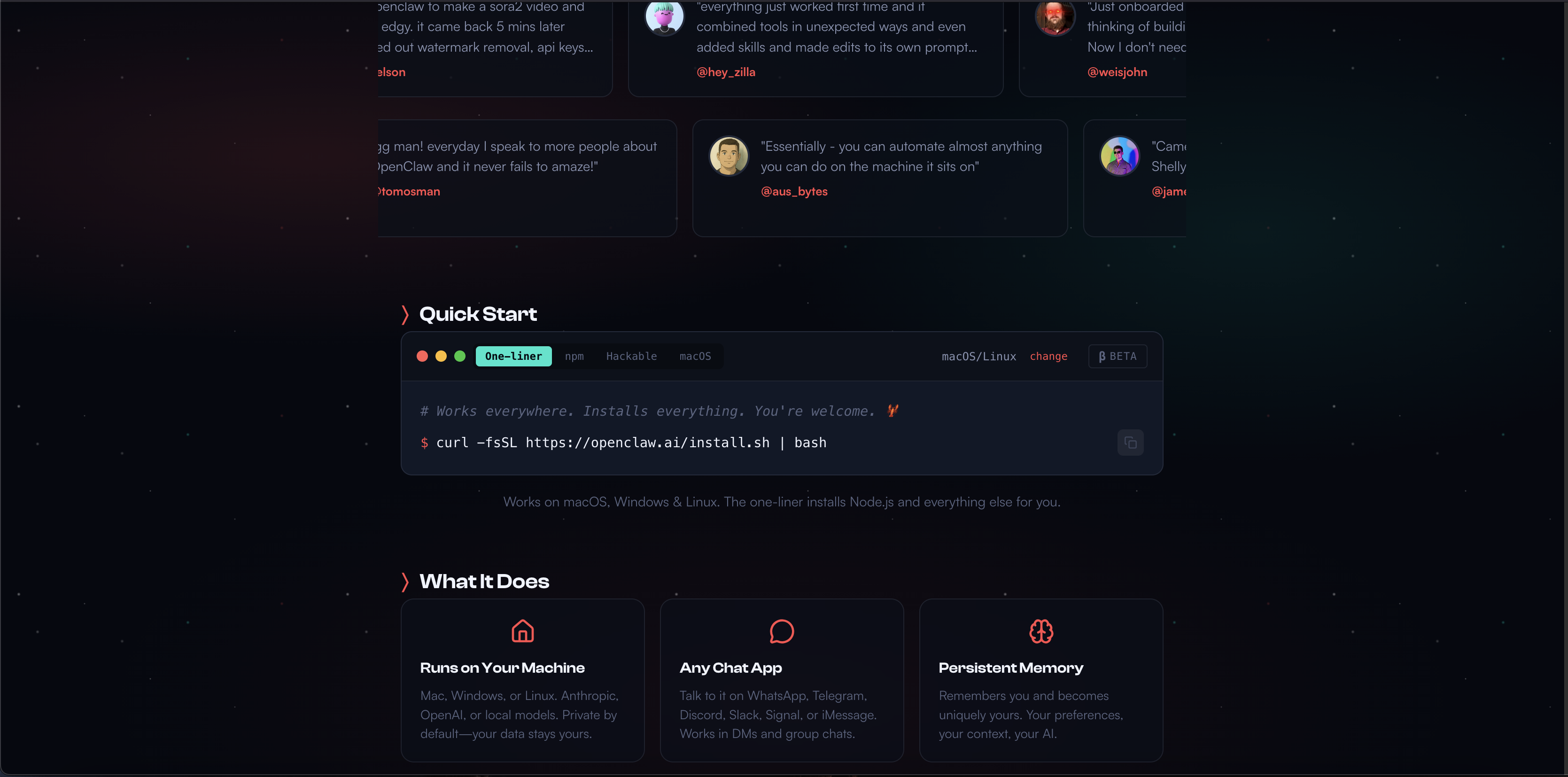 One Line Script for guided CLI install